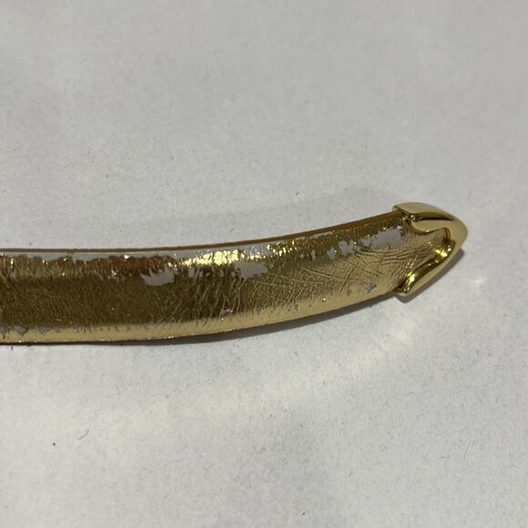 J. Crew ce502 Crackled metallic leather belt with gold hardware size xs - Picture 3 of 10